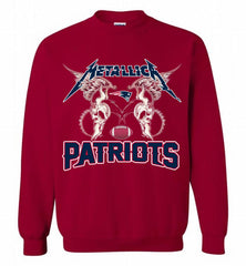 Metallica New England Patriots Logo Crewneck Sweatshirt - zezetee Metallica New England Patriots Logo Crewneck Sweatshirt - zezetee