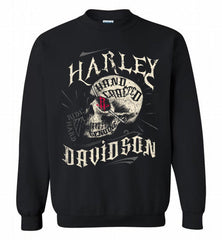 HARLEY DAVIDSON SKULL Houston Rockets Crewneck Sweatshirt - zezetee HARLEY DAVIDSON SKULL Houston Rockets Crewneck Sweatshirt - zezetee