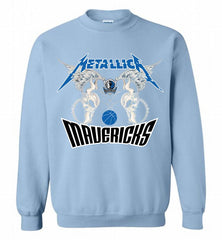 Metallica Dallas Mavericks Logo Crewneck Sweatshirt - zezetee Metallica Dallas Mavericks Logo Crewneck Sweatshirt - zezetee