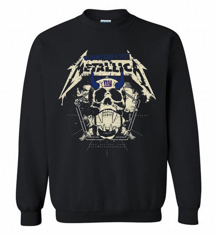 Metallica We Don't Give A Shit New York Giants Crewneck Sweatshirt - zezetee Metallica We Don't Give A Shit New York Giants Crewneck Sweatshirt - zezetee