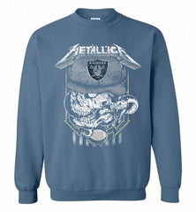 Metallica Skull Snake Oakland Raiders Crewneck Sweatshirt - zezetee Metallica Skull Snake Oakland Raiders Crewneck Sweatshirt - zezetee