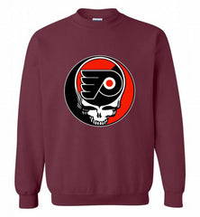 NHL TEAM PHILADELPHIA FLYERS X GRATEFUL DEAD LOGO BAND Crewneck Sweatshirt - zezetee NHL TEAM PHILADELPHIA FLYERS X GRATEFUL DEAD LOGO BAND Crewneck Sweatshirt - zezetee
