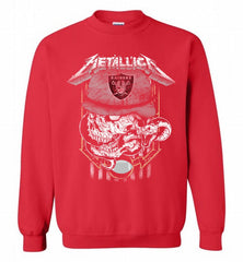 Metallica Skull Snake Oakland Raiders Crewneck Sweatshirt - zezetee Metallica Skull Snake Oakland Raiders Crewneck Sweatshirt - zezetee