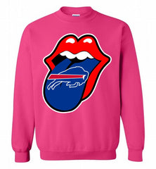 Buffalo Bills x The Rolling Stones Logo Crewneck Sweatshirt - zezetee Buffalo Bills x The Rolling Stones Logo Crewneck Sweatshirt - zezetee