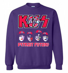Kiss Detroit Pistons Logo Crewneck Sweatshirt - zezetee Kiss Detroit Pistons Logo Crewneck Sweatshirt - zezetee