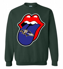 Baltimore Ravens  x The Rolling Stones Logo Crewneck Sweatshirt - zezetee Baltimore Ravens  x The Rolling Stones Logo Crewneck Sweatshirt - zezetee