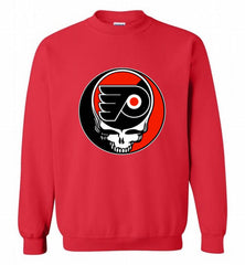NHL TEAM PHILADELPHIA FLYERS X GRATEFUL DEAD LOGO BAND Crewneck Sweatshirt - zezetee NHL TEAM PHILADELPHIA FLYERS X GRATEFUL DEAD LOGO BAND Crewneck Sweatshirt - zezetee