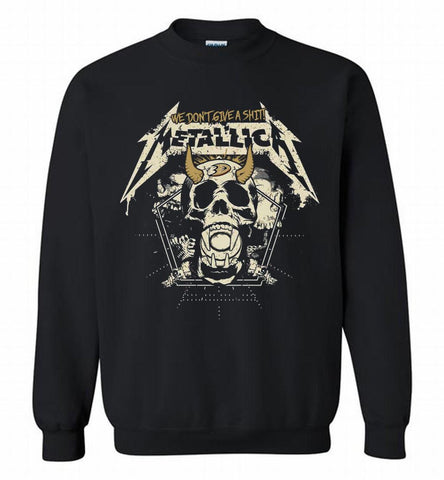 Metallica We Don't Give A Shit Anaheim Ducks Crewneck Sweatshirt - zezetee Metallica We Don't Give A Shit Anaheim Ducks Crewneck Sweatshirt - zezetee