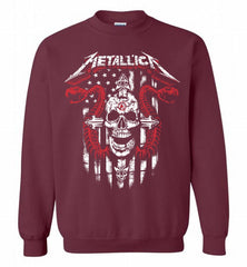 Metallica Boston Red Sox Logo Crewneck Sweatshirt - zezetee Metallica Boston Red Sox Logo Crewneck Sweatshirt - zezetee