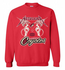Metallica Arizona Coyotes Logo Crewneck Sweatshirt - zezetee Metallica Arizona Coyotes Logo Crewneck Sweatshirt - zezetee