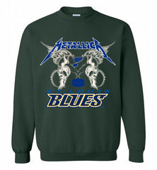Metallica St Louis Blues Logo Crewneck Sweatshirt - zezetee Metallica St Louis Blues Logo Crewneck Sweatshirt - zezetee