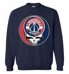 Washington Wizards Grateful Dead Logo Band Crewneck Sweatshirt - zezetee Washington Wizards Grateful Dead Logo Band Crewneck Sweatshirt - zezetee