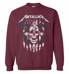 Metallica Snake Skull Philadelphia Eagles Logo Crewneck Sweatshirt - zezetee Metallica Snake Skull Philadelphia Eagles Logo Crewneck Sweatshirt - zezetee