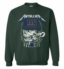 Metallica Skull Snake New York Giants Crewneck Sweatshirt - zezetee Metallica Skull Snake New York Giants Crewneck Sweatshirt - zezetee