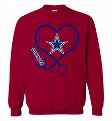 Nurse Heartbeat Dallas Cowboys Crewneck Sweatshirt - zezetee Nurse Heartbeat Dallas Cowboys Crewneck Sweatshirt - zezetee