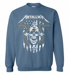 Metallica Snake Skull New Orleans Saints Logo Crewneck Sweatshirt - zezetee Metallica Snake Skull New Orleans Saints Logo Crewneck Sweatshirt - zezetee