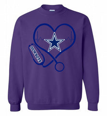 Nurse Heartbeat Dallas Cowboys Crewneck Sweatshirt - zezetee Nurse Heartbeat Dallas Cowboys Crewneck Sweatshirt - zezetee
