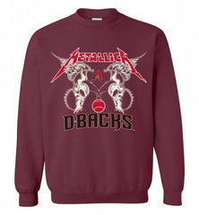 Metallica Arizona Diamondbacks Logo Crewneck Sweatshirt - zezetee Metallica Arizona Diamondbacks Logo Crewneck Sweatshirt - zezetee