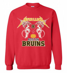 Metallica Boston Bruins Logo Crewneck Sweatshirt - zezetee Metallica Boston Bruins Logo Crewneck Sweatshirt - zezetee
