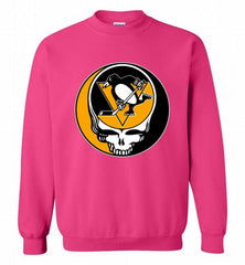 NHL TEAM PITTSBURGH PENGUINS X GRATEFUL DEAD LOGO BAND Crewneck Sweatshirt - zezetee NHL TEAM PITTSBURGH PENGUINS X GRATEFUL DEAD LOGO BAND Crewneck Sweatshirt - zezetee