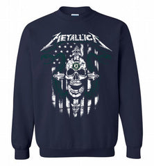 Metallica Oakland Athletics Logo Crewneck Sweatshirt - zezetee Metallica Oakland Athletics Logo Crewneck Sweatshirt - zezetee