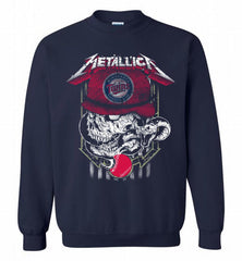 Metallica Skull Minnesota Twins Logo Crewneck Sweatshirt - zezetee Metallica Skull Minnesota Twins Logo Crewneck Sweatshirt - zezetee
