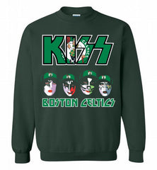 Kiss Boston Celtics Logo Crewneck Sweatshirt - zezetee Kiss Boston Celtics Logo Crewneck Sweatshirt - zezetee