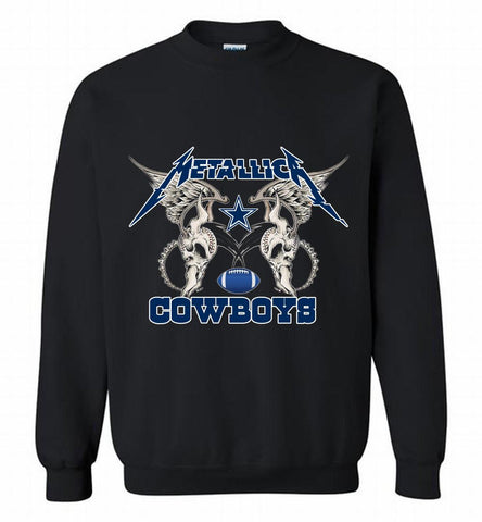 Metallica Dallas Cowboys Crewneck Sweatshirt - zezetee Metallica Dallas Cowboys Crewneck Sweatshirt - zezetee