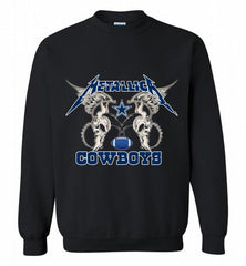 Metallica Dallas Cowboys Crewneck Sweatshirt - zezetee Metallica Dallas Cowboys Crewneck Sweatshirt - zezetee