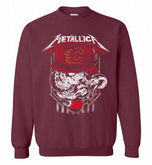 Metallica Skull Snake Calgary Flames Crewneck Sweatshirt - zezetee Metallica Skull Snake Calgary Flames Crewneck Sweatshirt - zezetee
