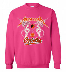 Metallica Baltimore Orioles Logo Crewneck Sweatshirt - zezetee Metallica Baltimore Orioles Logo Crewneck Sweatshirt - zezetee
