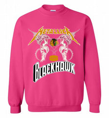 Metallica Chicago Blackhawks Logo Crewneck Sweatshirt - zezetee Metallica Chicago Blackhawks Logo Crewneck Sweatshirt - zezetee