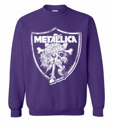 Oakland Raiders Metallica Mashup Crewneck Sweatshirt - zezetee Oakland Raiders Metallica Mashup Crewneck Sweatshirt - zezetee