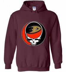 NHL TEAM ANAHEIM DUCKS X GRATEFUL DEAD LOGO BAND Hoodie - zezetee NHL TEAM ANAHEIM DUCKS X GRATEFUL DEAD LOGO BAND Hoodie - zezetee