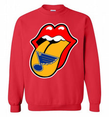 St Louis Blues  x The Rolling Stones Logo Crewneck Sweatshirt - zezetee St Louis Blues  x The Rolling Stones Logo Crewneck Sweatshirt - zezetee