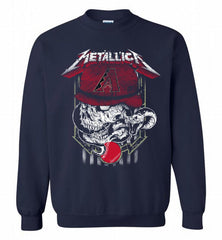 Metallica Skull Arizona Diamondbacks Logo Crewneck Sweatshirt - zezetee Metallica Skull Arizona Diamondbacks Logo Crewneck Sweatshirt - zezetee