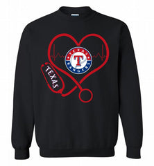 Nurse Heartbeat Texas Rangers Crewneck Sweatshirt - zezetee Nurse Heartbeat Texas Rangers Crewneck Sweatshirt - zezetee