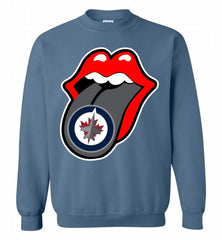 Winnipeg Jets  x The Rolling Stones Logo Crewneck Sweatshirt - zezetee Winnipeg Jets  x The Rolling Stones Logo Crewneck Sweatshirt - zezetee