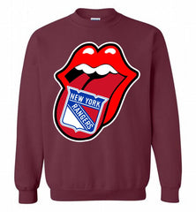 New York Rangers  x The Rolling Stones Logo Crewneck Sweatshirt - zezetee New York Rangers  x The Rolling Stones Logo Crewneck Sweatshirt - zezetee