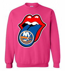 New York Islanders  x The Rolling Stones Logo Crewneck Sweatshirt - zezetee New York Islanders  x The Rolling Stones Logo Crewneck Sweatshirt - zezetee