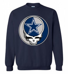 Dallas Cowboys Grateful Dead Logo Band Crewneck Sweatshirt - zezetee Dallas Cowboys Grateful Dead Logo Band Crewneck Sweatshirt - zezetee
