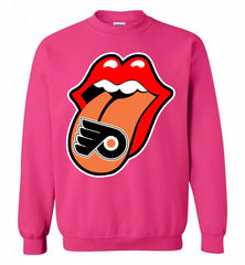 Philadelphia Flyers  x The Rolling Stones Logo Crewneck Sweatshirt - zezetee Philadelphia Flyers  x The Rolling Stones Logo Crewneck Sweatshirt - zezetee