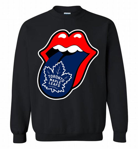Toronto Maple Leafs x The Rolling Stones Logo Crewneck Sweatshirt - zezetee Toronto Maple Leafs x The Rolling Stones Logo Crewneck Sweatshirt - zezetee