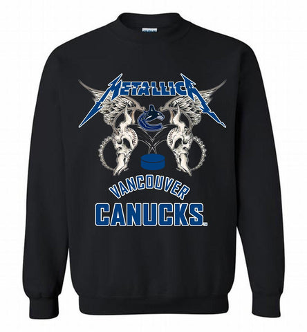 Metallica Vancouver Canucks Logo Crewneck Sweatshirt - zezetee Metallica Vancouver Canucks Logo Crewneck Sweatshirt - zezetee