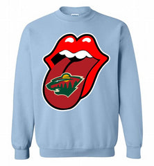 Minnesota Wild x The Rolling Stones Logo Crewneck Sweatshirt - zezetee Minnesota Wild x The Rolling Stones Logo Crewneck Sweatshirt - zezetee