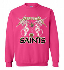 Metallica New Orleans Saints Logo Crewneck Sweatshirt - zezetee Metallica New Orleans Saints Logo Crewneck Sweatshirt - zezetee