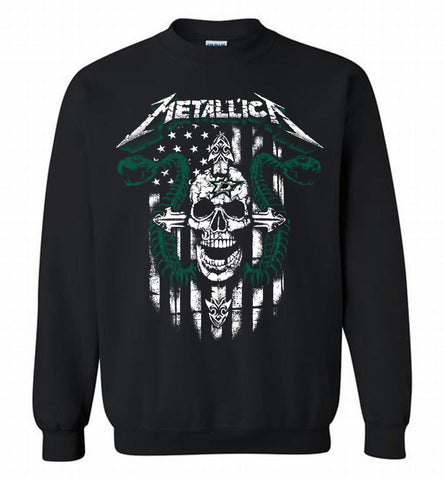 Metallica Snake Skull Dallas Stars Logo Crewneck Sweatshirt - zezetee Metallica Snake Skull Dallas Stars Logo Crewneck Sweatshirt - zezetee
