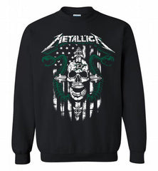 Metallica Snake Skull Dallas Stars Logo Crewneck Sweatshirt - zezetee Metallica Snake Skull Dallas Stars Logo Crewneck Sweatshirt - zezetee