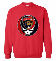 NHL TEAM FLORIDA PANTHERS X GRATEFUL DEAD LOGO BAND Crewneck Sweatshirt - zezetee NHL TEAM FLORIDA PANTHERS X GRATEFUL DEAD LOGO BAND Crewneck Sweatshirt - zezetee