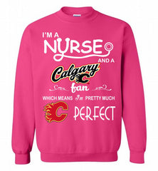 I'M A Nurse And A Calgary Flames Fans Gift Crewneck Sweatshirt - zezetee I'M A Nurse And A Calgary Flames Fans Gift Crewneck Sweatshirt - zezetee